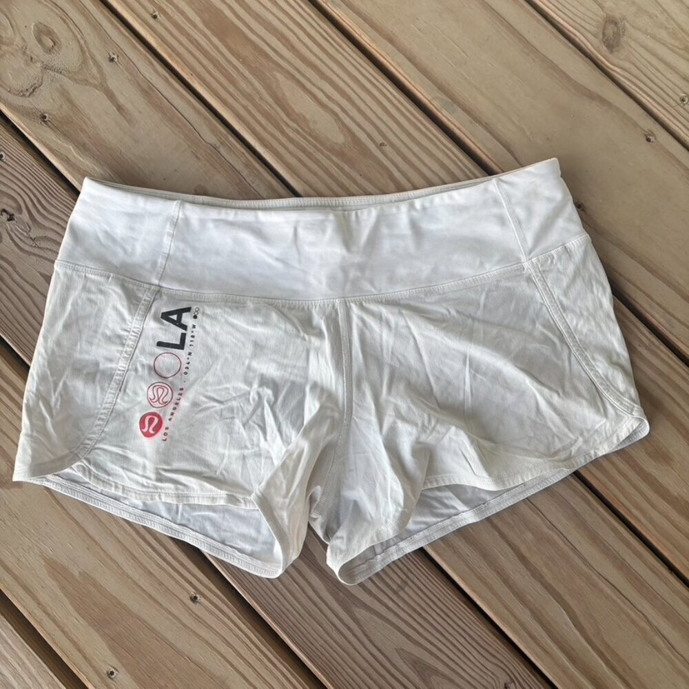 ** Lululemon Run Times Shorts LA White Running Size 10
